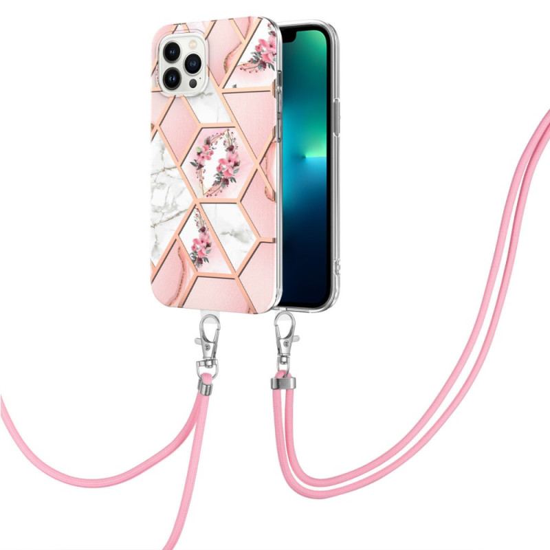 Capa Para iPhone 15 Pro Max De celular Com Cordão Floral