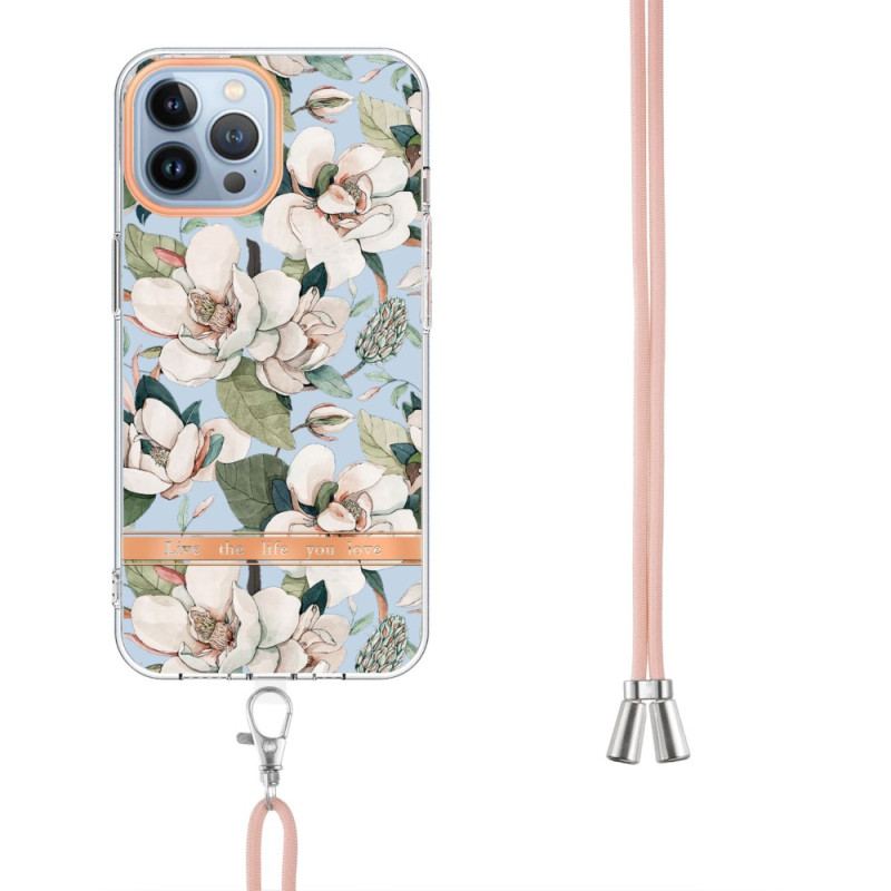 Capa Para iPhone 15 Pro Max De celular Cordão De Flores