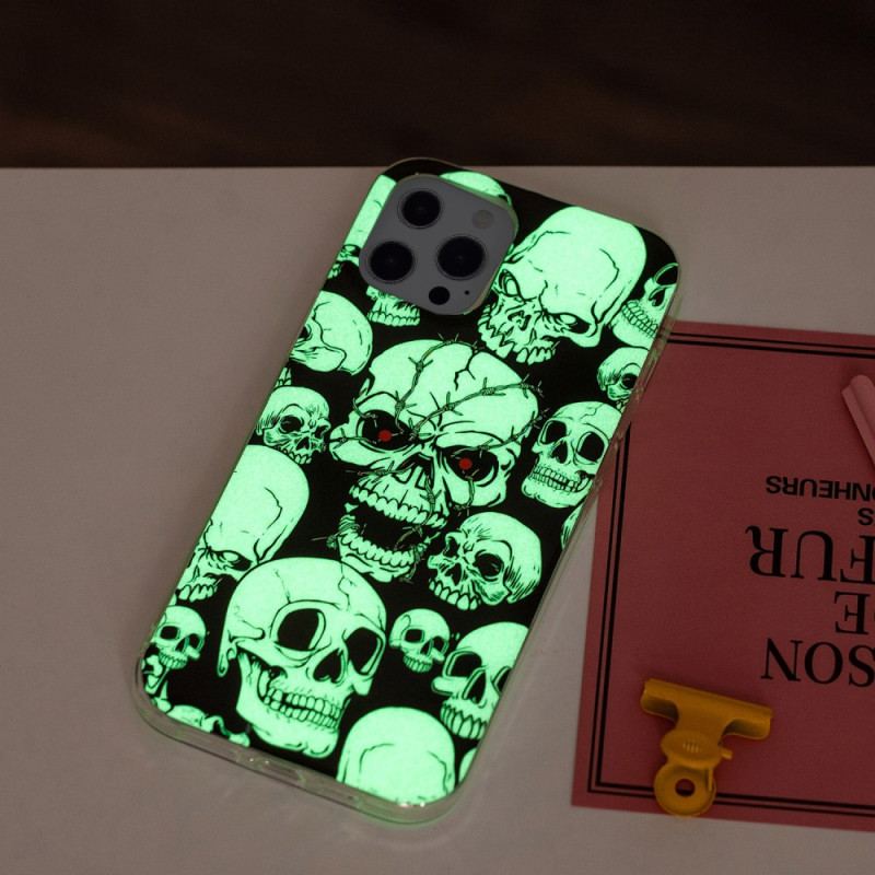 Capa Para iPhone 15 Pro Max Crânios Fluorescentes