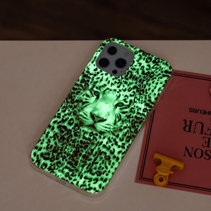 Capa Para iPhone 15 Pro Max Leopardo Fluorescente