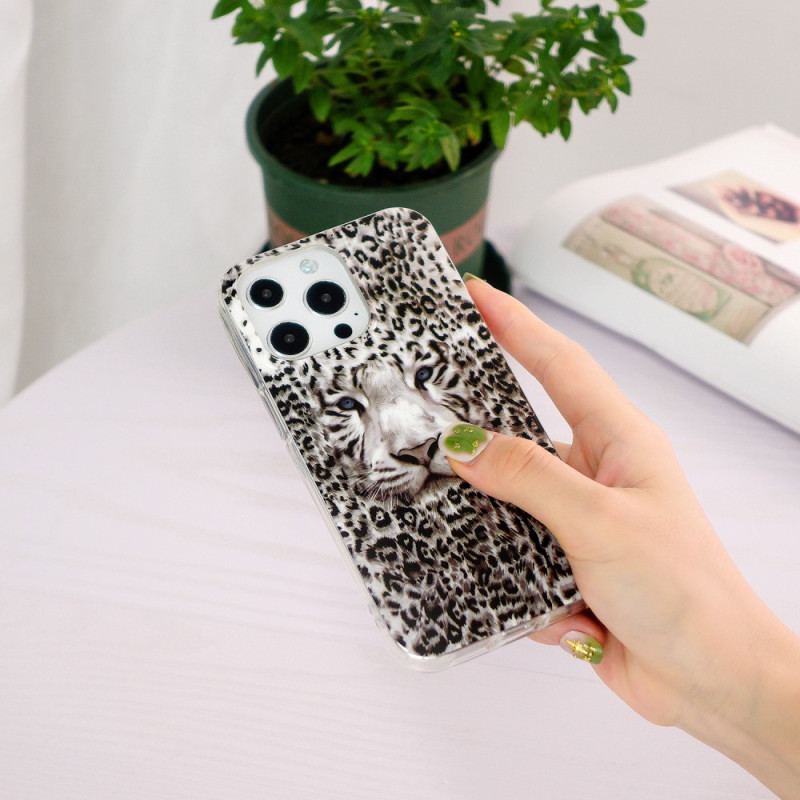 Capa Para iPhone 15 Pro Max Leopardo Fluorescente