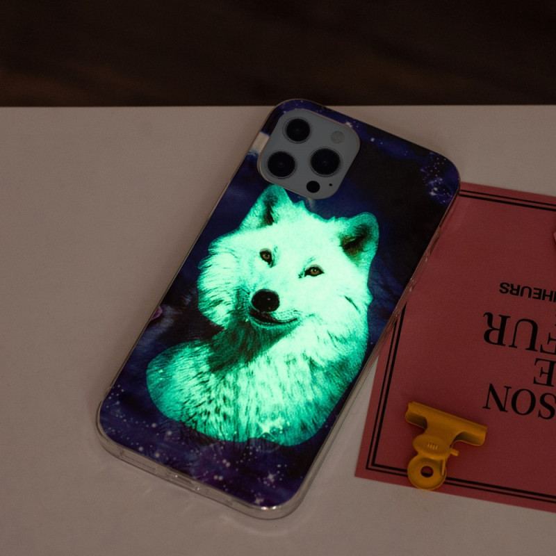 Capa Para iPhone 15 Pro Max Lobo Fluorescente