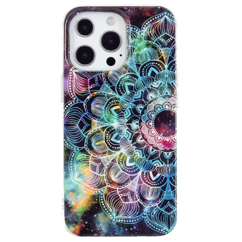 Capa Para iPhone 15 Pro Max Mandala Fluorescente