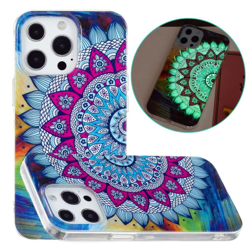 Capa Para iPhone 15 Pro Max Mandala Fluorescente