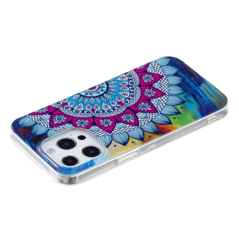 Capa Para iPhone 15 Pro Max Mandala Fluorescente