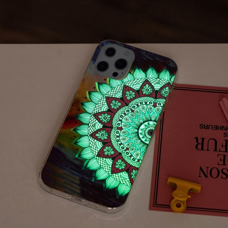 Capa Para iPhone 15 Pro Max Mandala Fluorescente