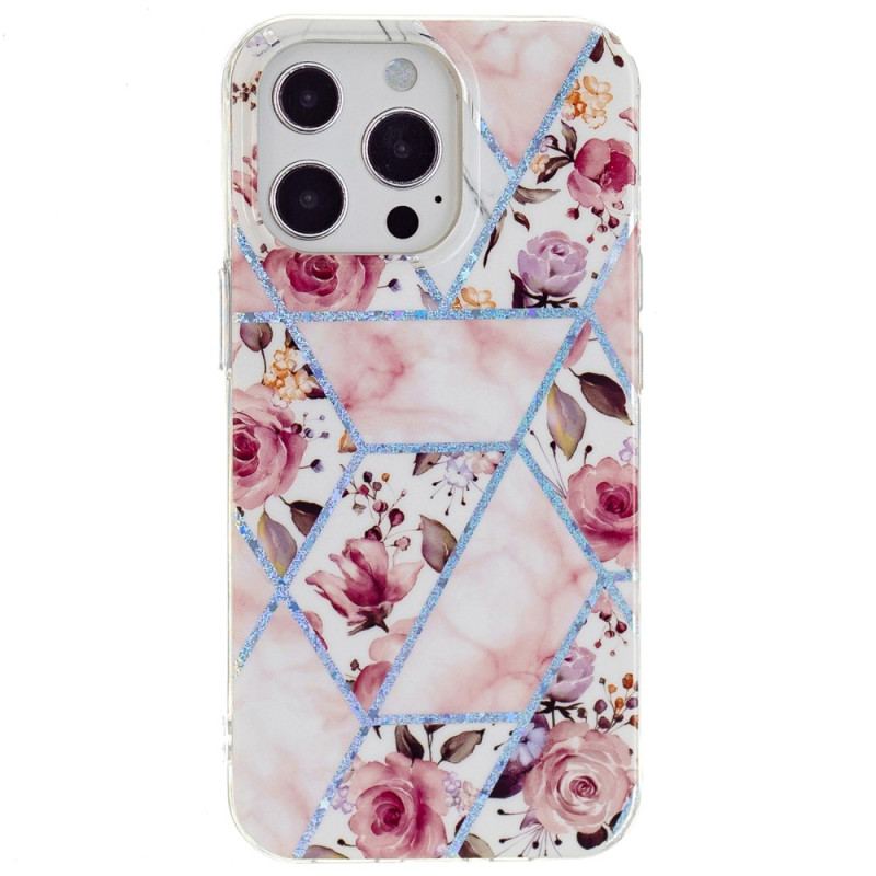 Capa Para iPhone 15 Pro Max Mármore Floral