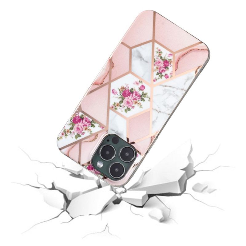 Capa Para iPhone 15 Pro Max Mármore Floral