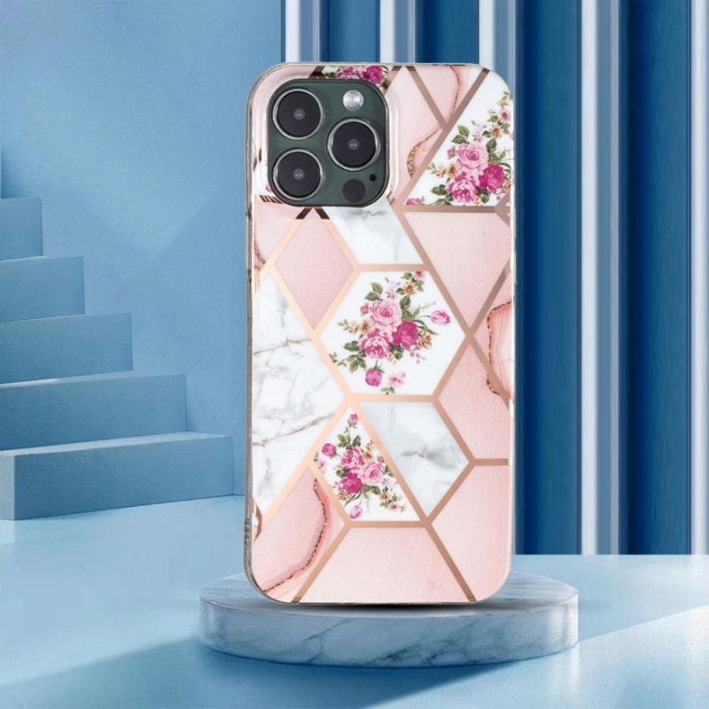 Capa Para iPhone 15 Pro Max Mármore Floral