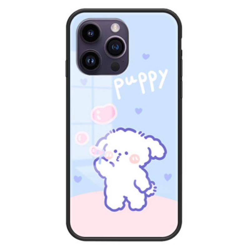 Capa Para iPhone 15 Pro Max Vidro Temperado Bubble Dog