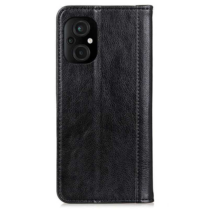 Capa De Celular Para Poco M5 Flip Couro Rachado