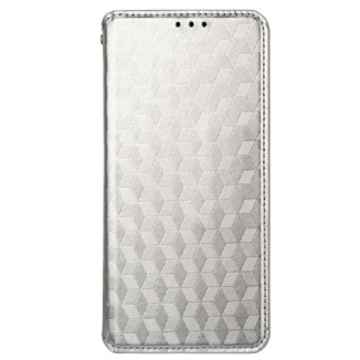 Capa De Celular Para Poco M5 Flip Efeito Couro Cubo 3d