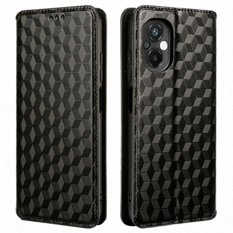 Capa De Celular Para Poco M5 Flip Efeito Couro Cubo 3d