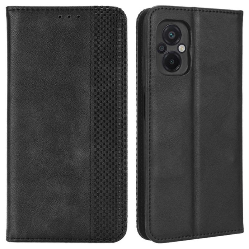 Capa De Celular Para Poco M5 Flip Estilo De Couro Estilizado