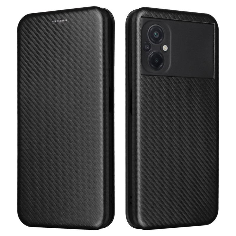 Capa De Celular Para Poco M5 Flip Fibra De Carbono