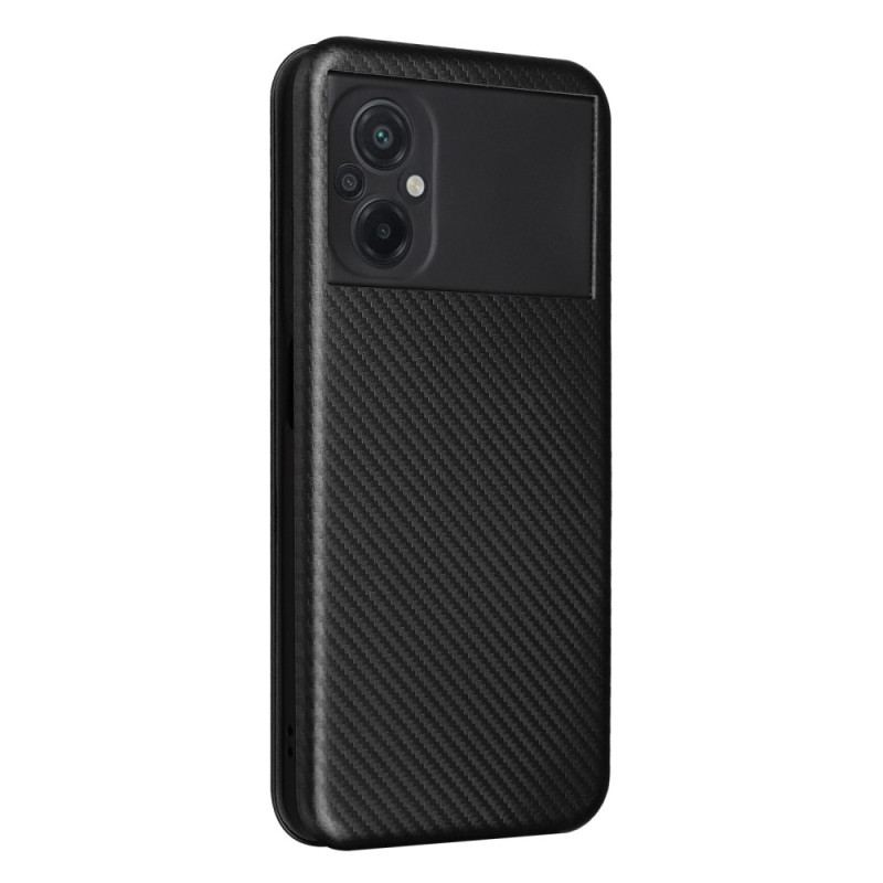 Capa De Celular Para Poco M5 Flip Fibra De Carbono