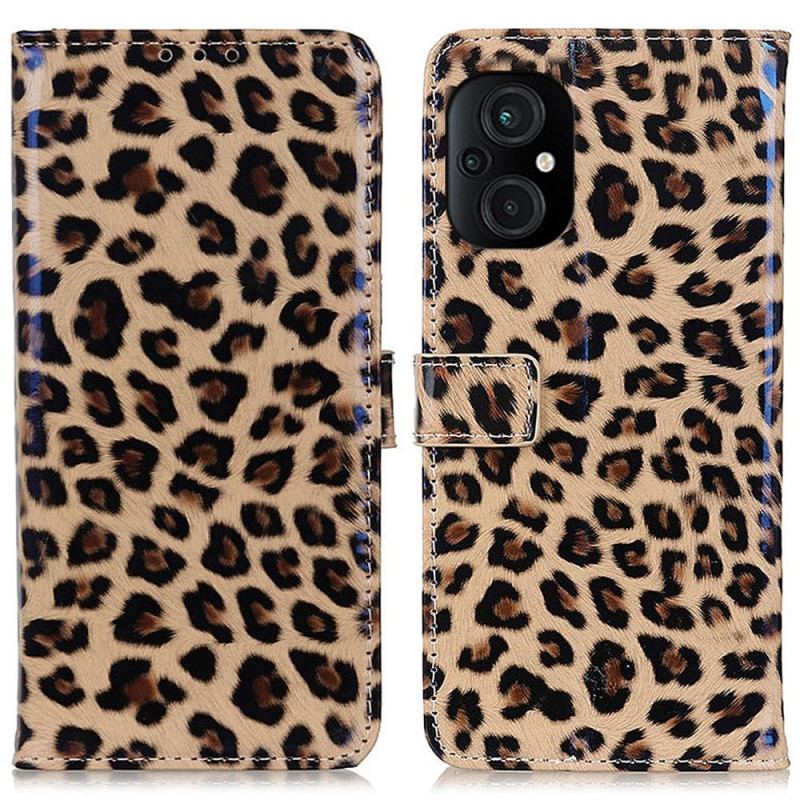 Capa Flip Para Poco M5 Estilo De Pele De Leopardo