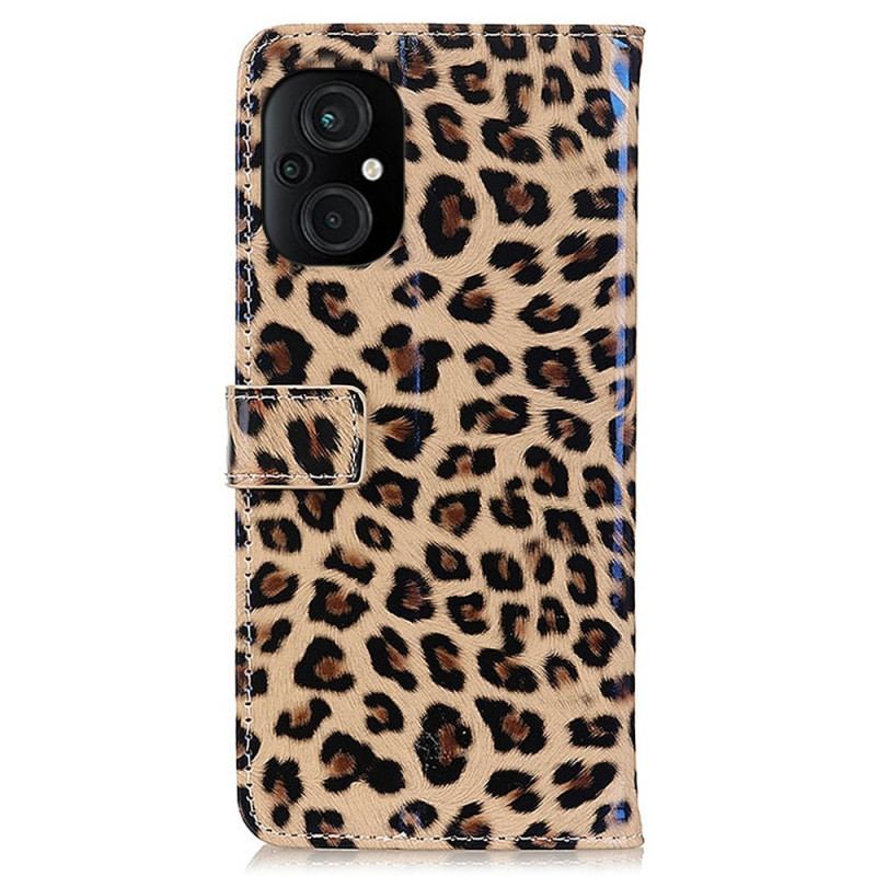 Capa Flip Para Poco M5 Estilo De Pele De Leopardo