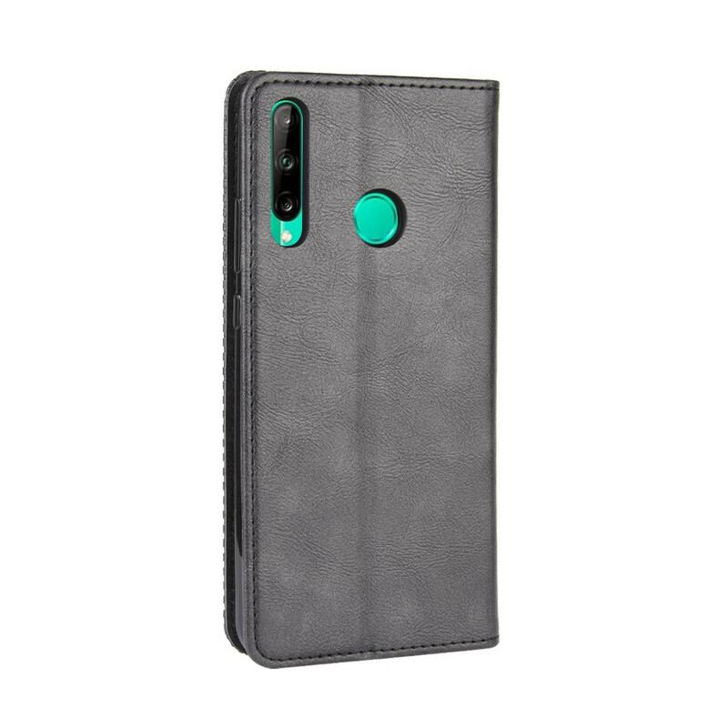 Capa De Celular Para Huawei Y7p Flip Efeito Couro Vintage Estilizado