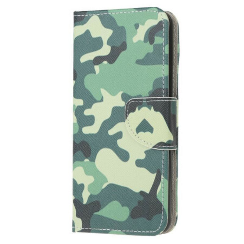 Capa Em Pele Para Huawei Y7p Camuflagem Militar