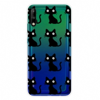 Capa Para Huawei Y7p Vários Gatos Pretos