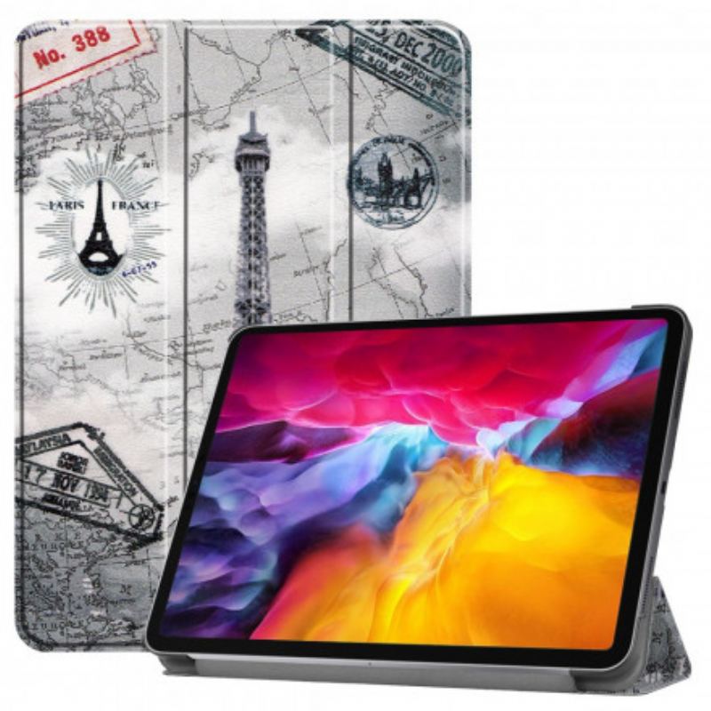 Capa De Celular Para iPad Pro 11" (2022) Suporte Para Caneta Torre Eiffel