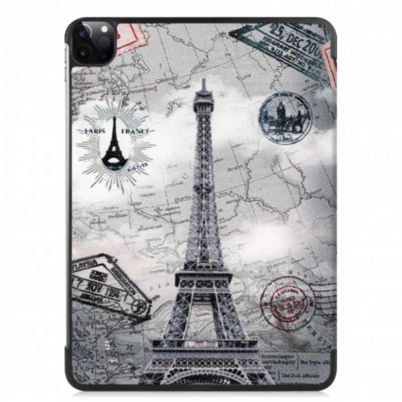 Capa De Celular Para iPad Pro 11" (2022) Suporte Para Caneta Torre Eiffel