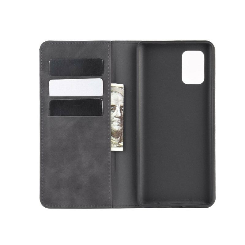 Capa De Celular Para Samsung Galaxy A51 5G Flip Efeito Couro Macio