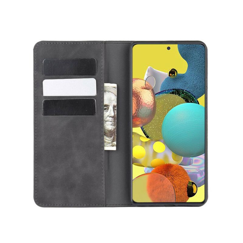 Capa De Celular Para Samsung Galaxy A51 5G Flip Efeito Couro Macio