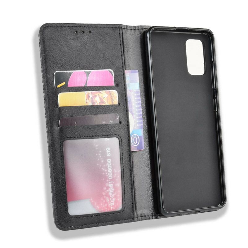 Capa De Celular Para Samsung Galaxy A51 5G Flip Efeito Couro Vintage Estilizado