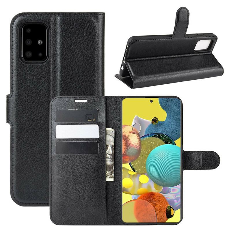 Capa De Couro Para Samsung Galaxy A51 5G Clássico