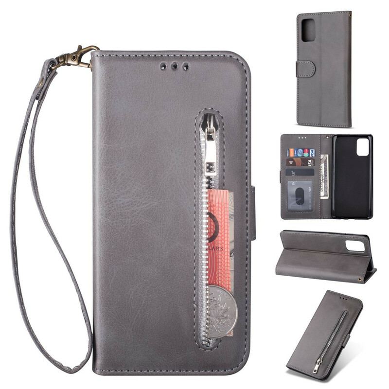 Capa Flip Para Samsung Galaxy A51 5G Bolsa Com Cordão