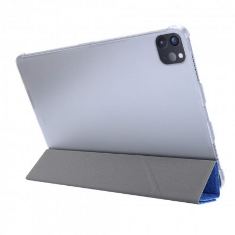 Capa De Celular Para iPad Pro 12.9" (2020) Couro Falso Textura De Seda