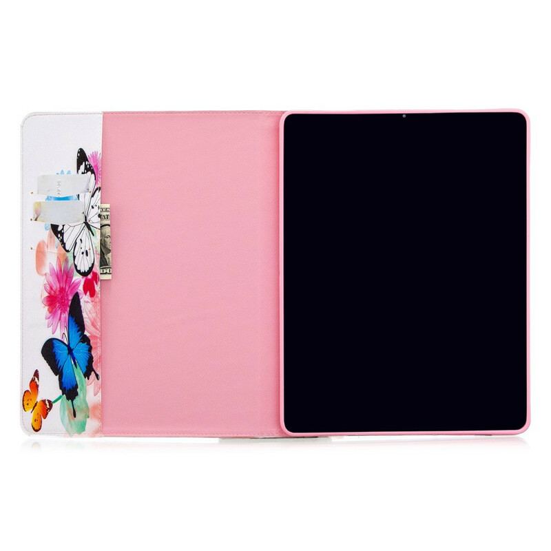 Capa Flip Para iPad Pro 12.9" (2020) Padrão Impresso Borboletas