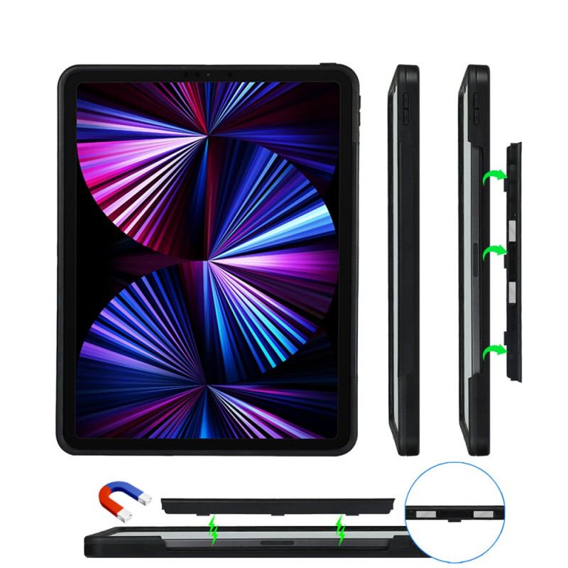 Capa Para iPad Pro 12.9" (2020) Suporte Mãos-livres Em Couro Sintético