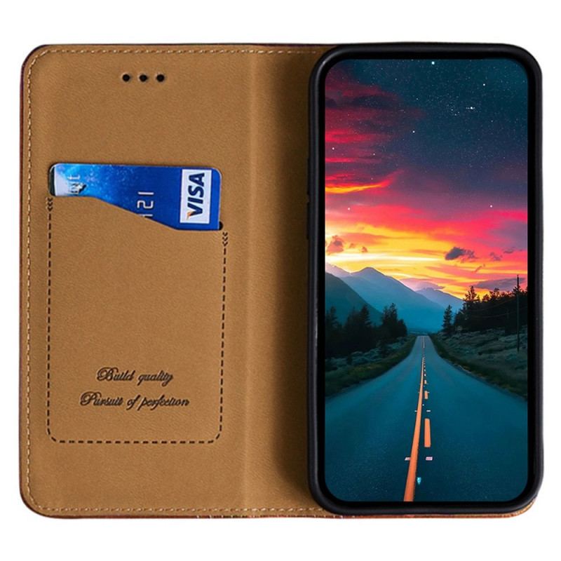 Capa De Celular Para Oppo Reno 7 Flip Couro Falso Vintage