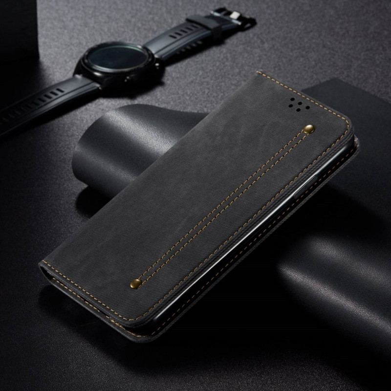 Capa De Celular Para Oppo Reno 7 Flip Tecido Jeans