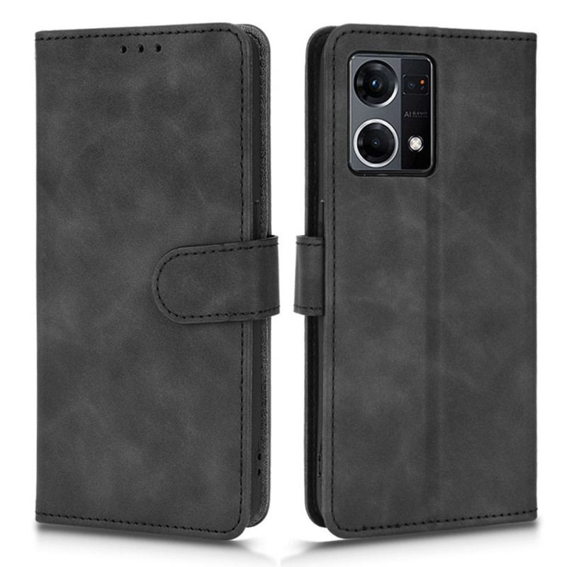 Capa De Couro Para Oppo Reno 7 De Cordão Strappy Skin-touch