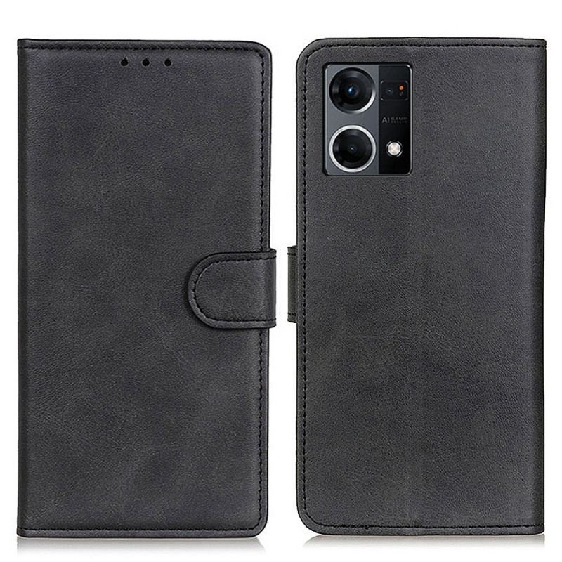 Capa De Couro Para Oppo Reno 7 Estilo De Couro Fosco