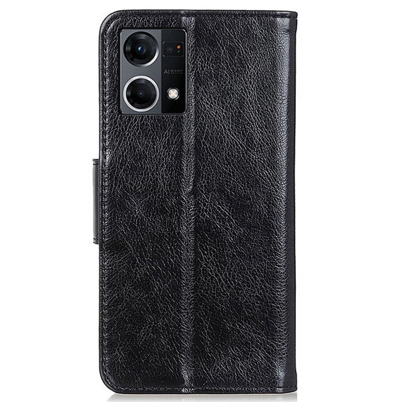 Capa De Couro Para Oppo Reno 7 Couro Nappa Dividido