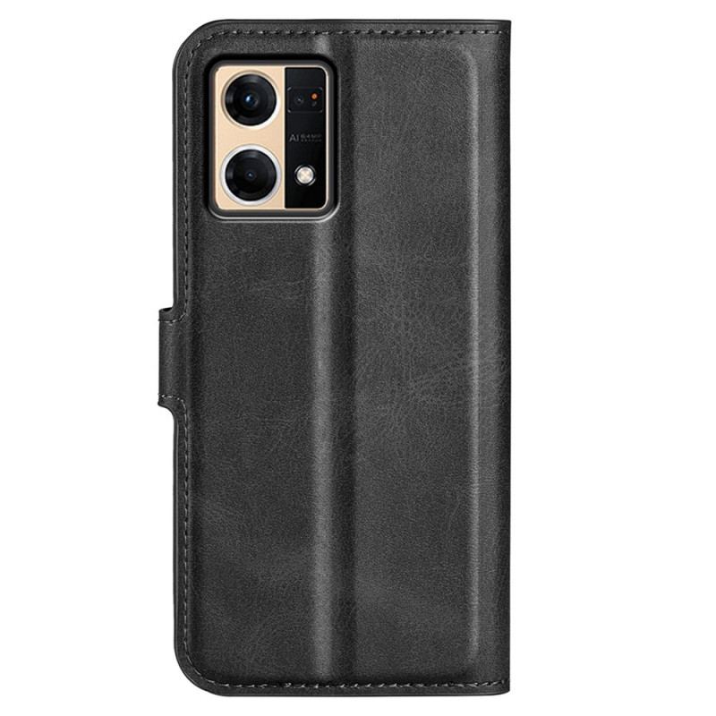 Capa Em Pele Para Oppo Reno 7 Estilo De Couro Fino