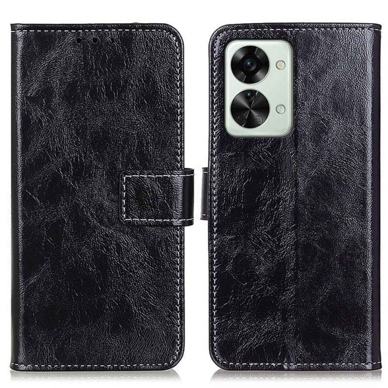 Capa Flip Para Oppo Reno 7 Couro Envernizado Sintético E Costura