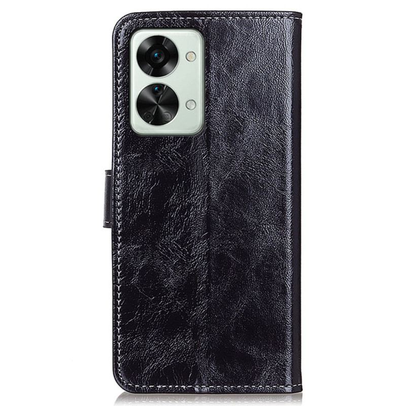 Capa Flip Para Oppo Reno 7 Couro Envernizado Sintético E Costura