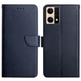 Capa Flip Para Oppo Reno 7 Couro Napa Genuíno