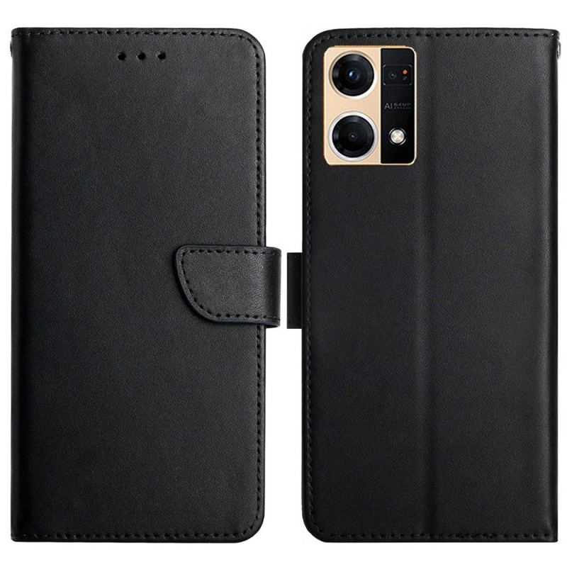 Capa Flip Para Oppo Reno 7 Couro Napa Genuíno