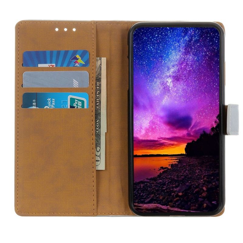 Capa Flip Para Oppo Reno 7 Couro Sintético Liso