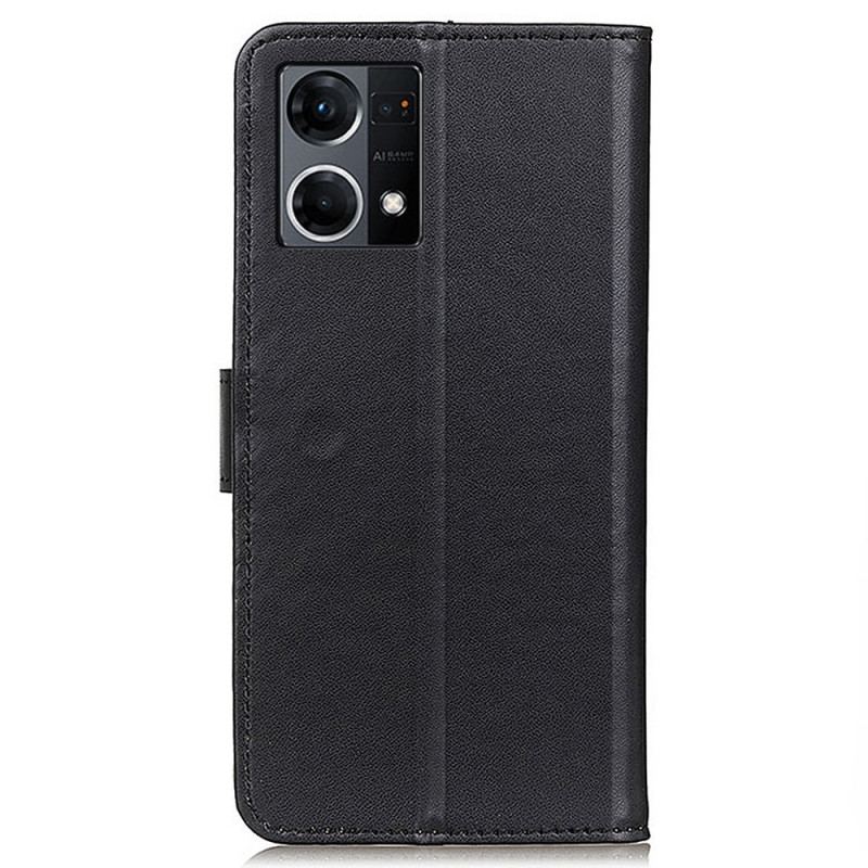 Capa Flip Para Oppo Reno 7 Couro Sintético Liso