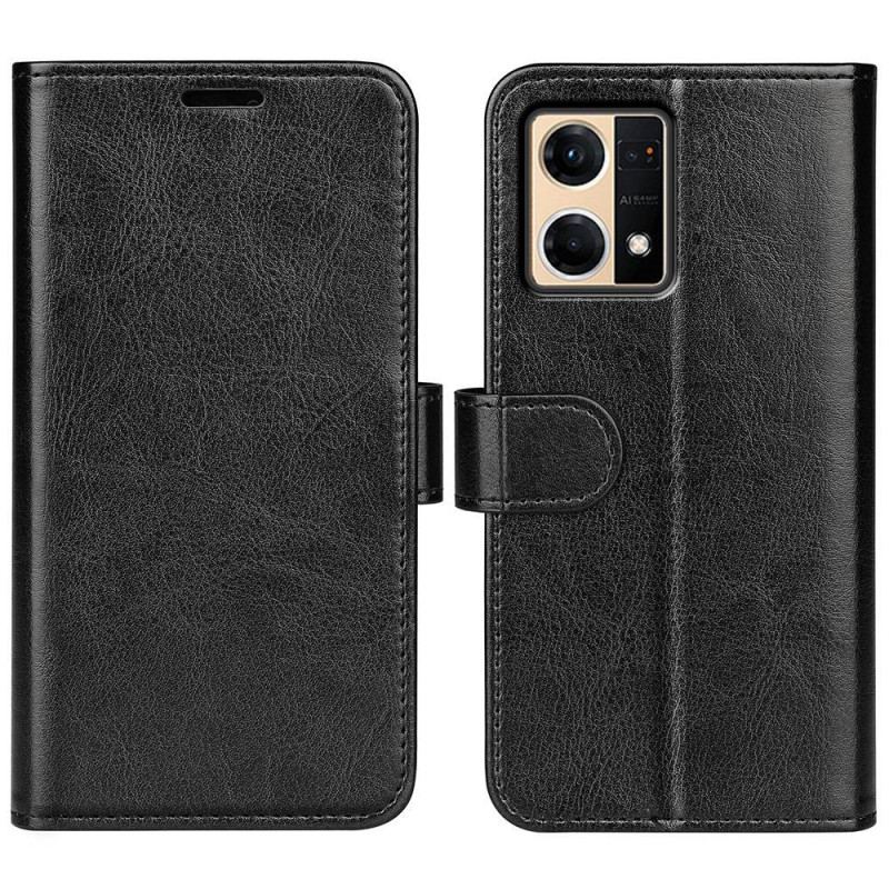 Capa Flip Para Oppo Reno 7 Couro Sintético Retrô