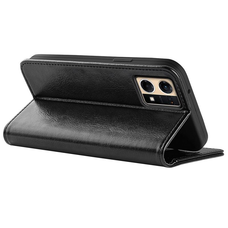 Capa Flip Para Oppo Reno 7 Couro Sintético Retrô