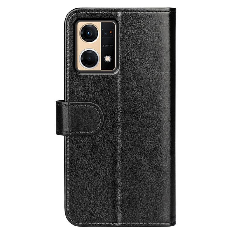 Capa Flip Para Oppo Reno 7 Couro Sintético Retrô